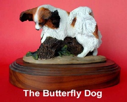 BUTTERFLY DOG in B & W  58/60  Quality Purebred Dog Figurines by  Nancy Miller Pinke 